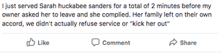 Illustration for article titled A Virginia Restaurant Asked Sarah Huckabee Sanders to Leave and Now Its Yelp Page is Destroyed